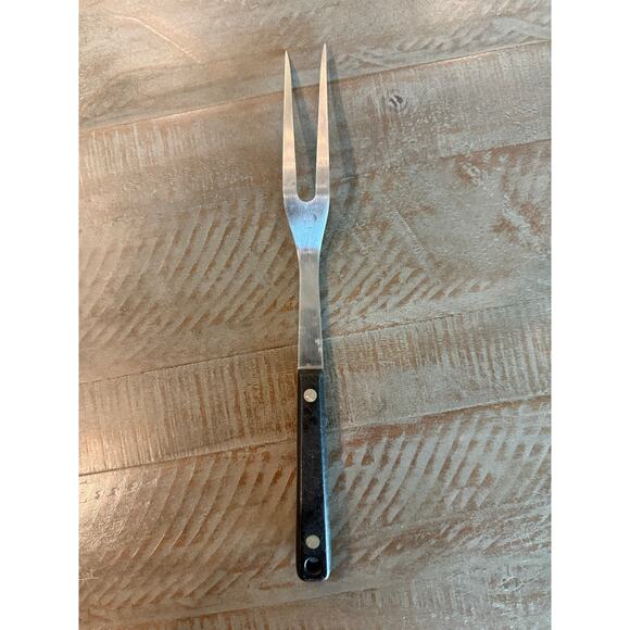 Vintage Ekco Flint Stainless Steel Carving Fork 2 Prong 12" Meat Utensil - Picture 2 of 6